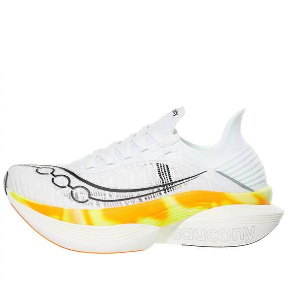 NEW SAUCONY unisex endorphin elite 2 running shoes in white/peel main image 4